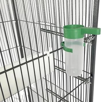Large 53 Inch Bird Cage with Stand – Steel Rolling Flight Cage for Parrots, Cockatiels, Conures & Pigeons – Spacious Wrought Iron Aviary with Slide-Out Tray & Feeders (21 x 53 x 21 inch)