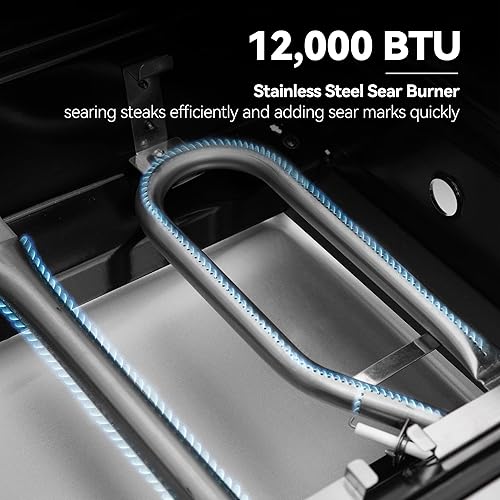 Miniatura 6 de Royal Gourmet SG5002 Parrilla de gas propano de 5 quemadores con quemador lateral y quemador de sellado, parrilla de gas de acero inoxidable con