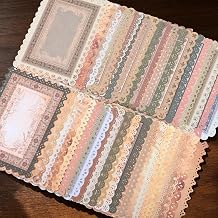 60 Sheets Vintage Lace Edge Scrapbook Paper, 4.9"x6.9" Decorative Paper