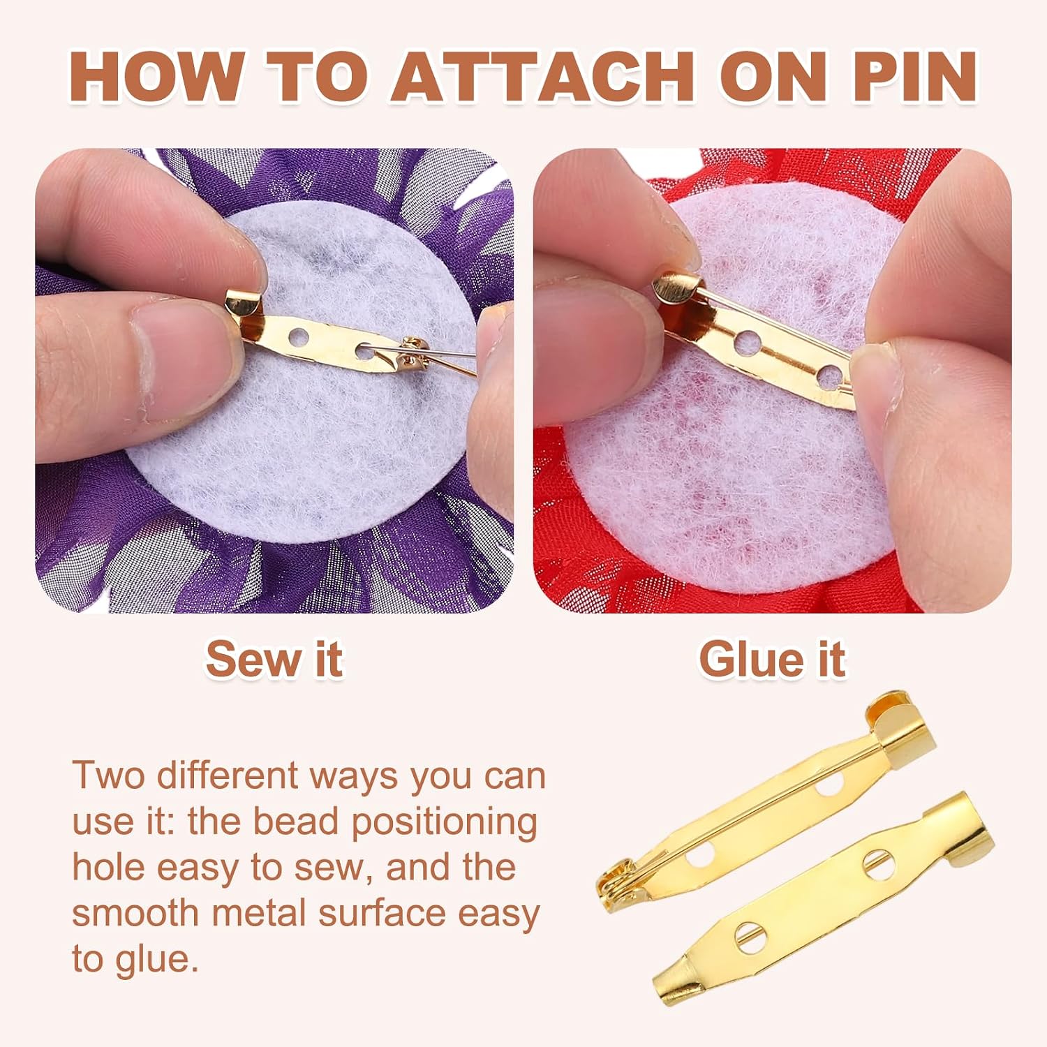 MECCANIXITY 200 Pcs Brooch Pin Backs, Metal Bar Pins Backs Safety Clasp for DIY Crafts Name Tags Badges Corsage Jewelry Making(15/20/25/30mm, Gold)