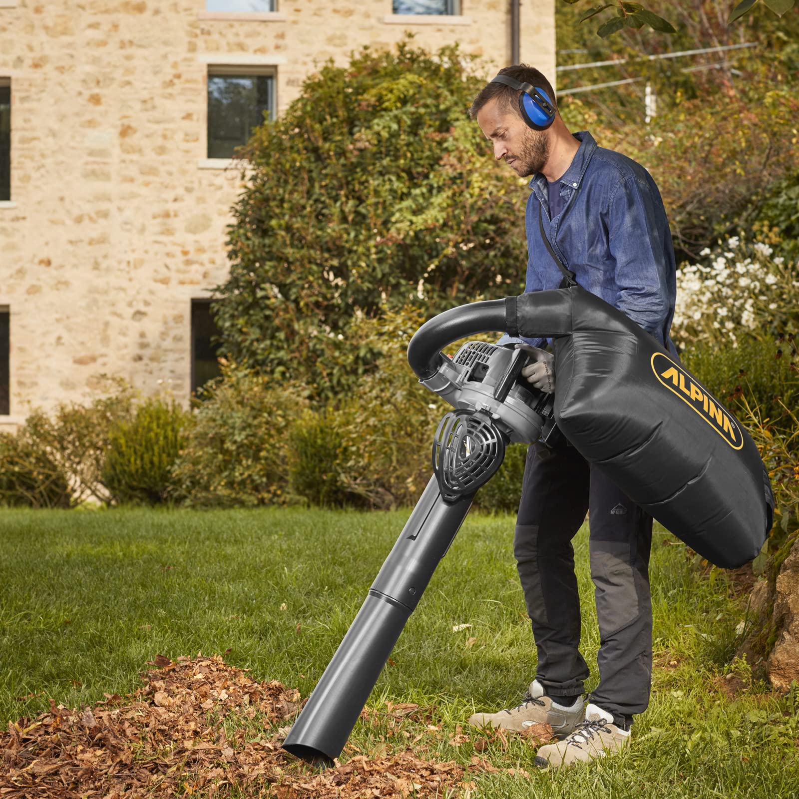 Alpina ABL 27 V Soffiatore-Aspiratore A Scoppio, 27,6 cc (800 W) – Leggero E Maneggevole, Sacco 55 l – Per Giardinaggio
