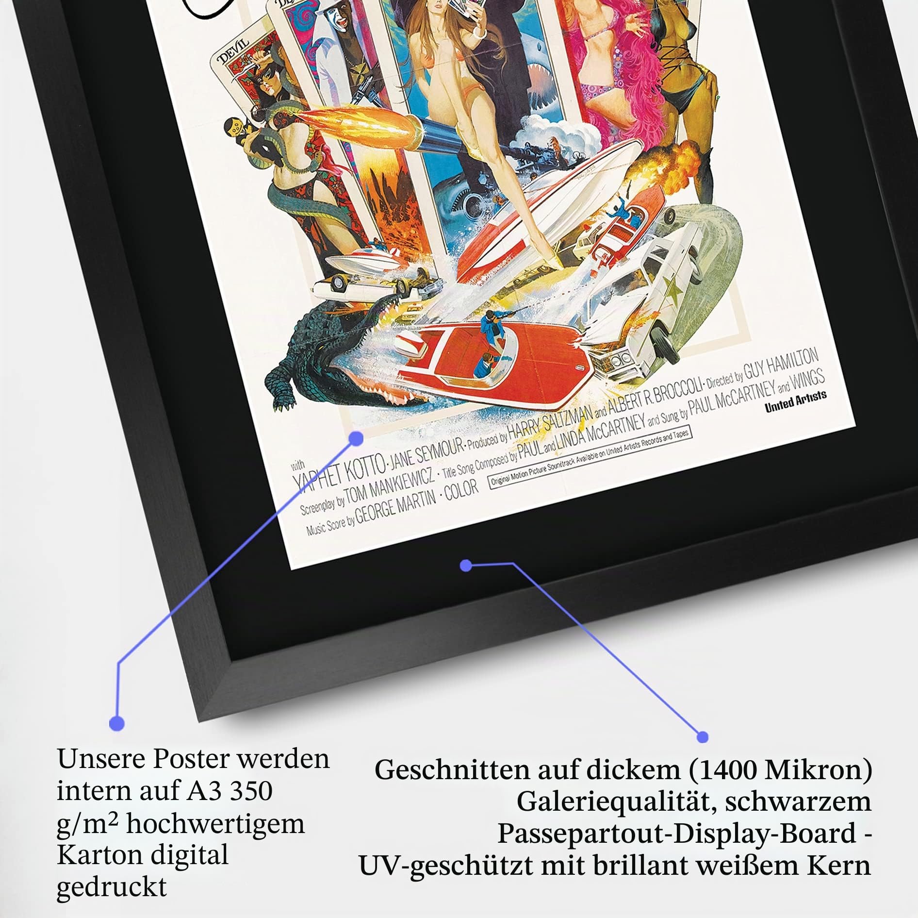 HWC Trading A3 FR James Bond - Leben und sterben lassen Movie Poster Roger Moore Geschenk GESTALTET A3 Printed Autogramm Film Geschenke drucken Fotobildanzeige Signed