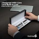 Wanderings Ballpoint Pen with German Ink – Beautifully Balanced for a Smooth Writing Experience - Gunmetal and Real Wood Barrel - Includes 2 German Ink Refills in a Giftable Presentation Case