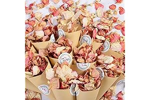 2 QT Mix Dried Rose Jasmine Flower Petals, Real White Pink Rose