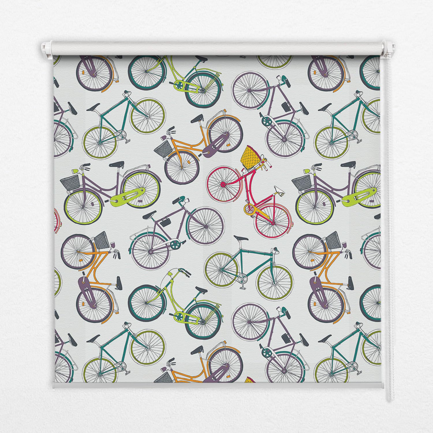 Store banne enrouleur sans perçage 60x180 cm Tulup occultant motif vélos pour intérieur