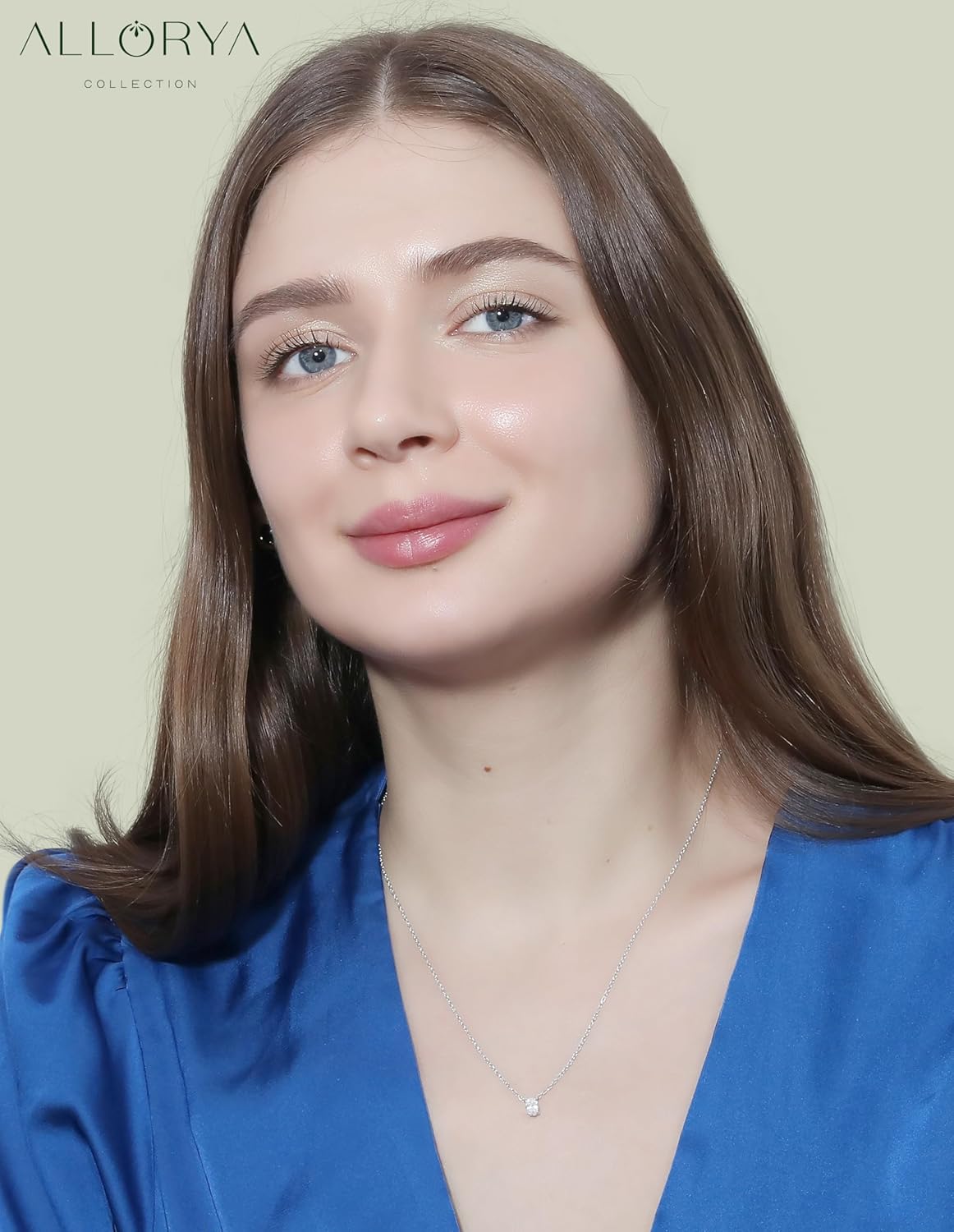 0.50 Cttw Oval Lab Grown White Diamond or Cubic Zirconia Solitaire Pendant Necklace for Women in 925 Sterling Silver - Image 2