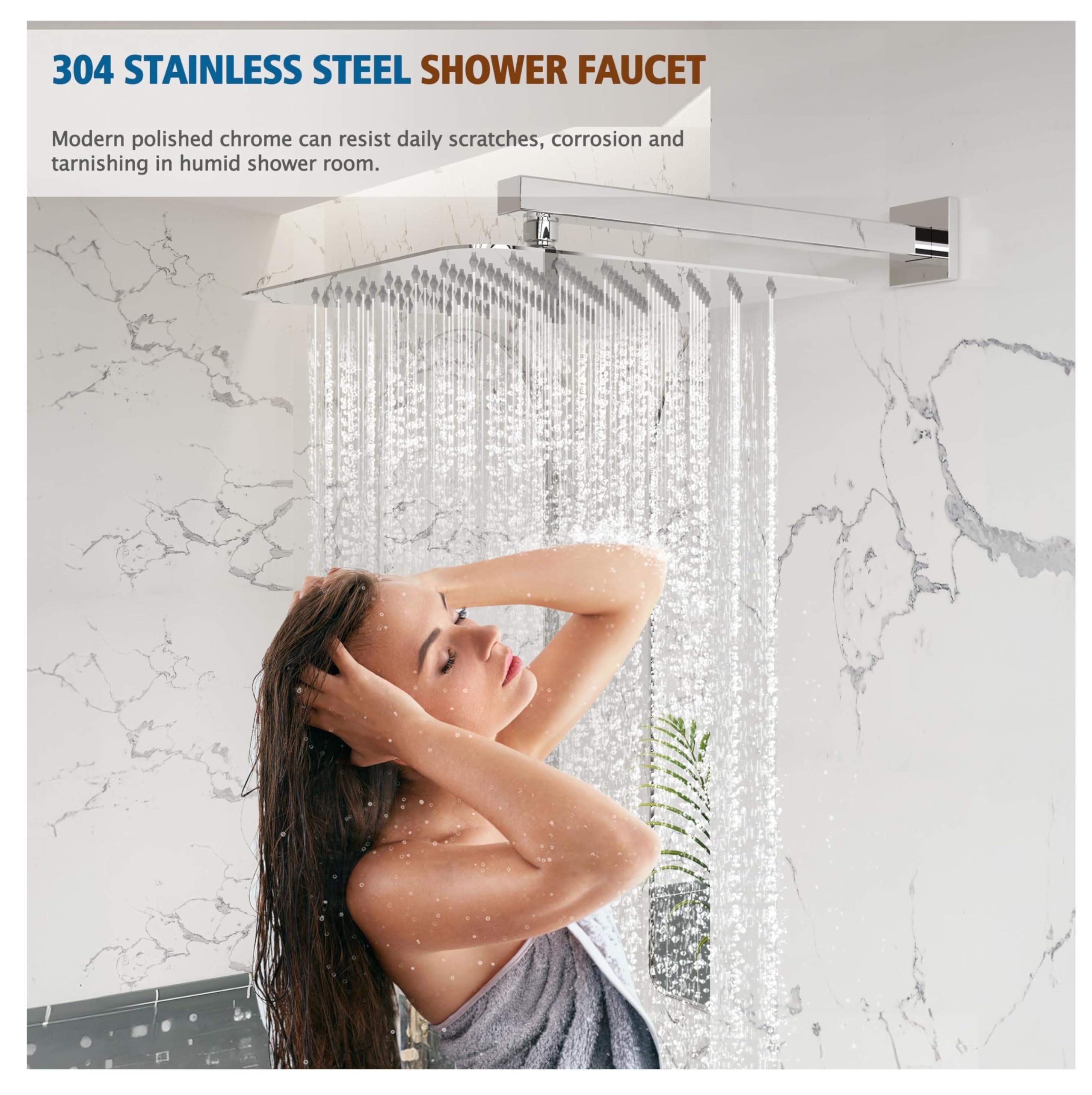 Clinton Ultra Sleek Stainless Steel Shower Head - Chrome -3 Clinton Ultra Sleek Stainless Steel Shower Head - Chrome -3