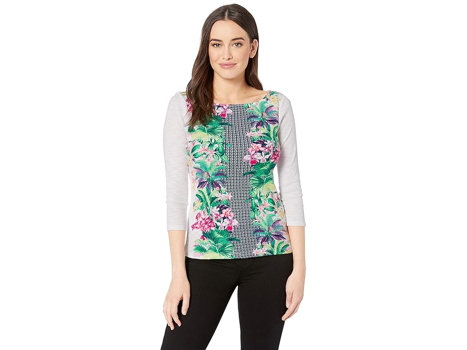 

Tommy Bahama Gauguin Girl 3/4 Sleeve Tee (White) Women's T Shirt