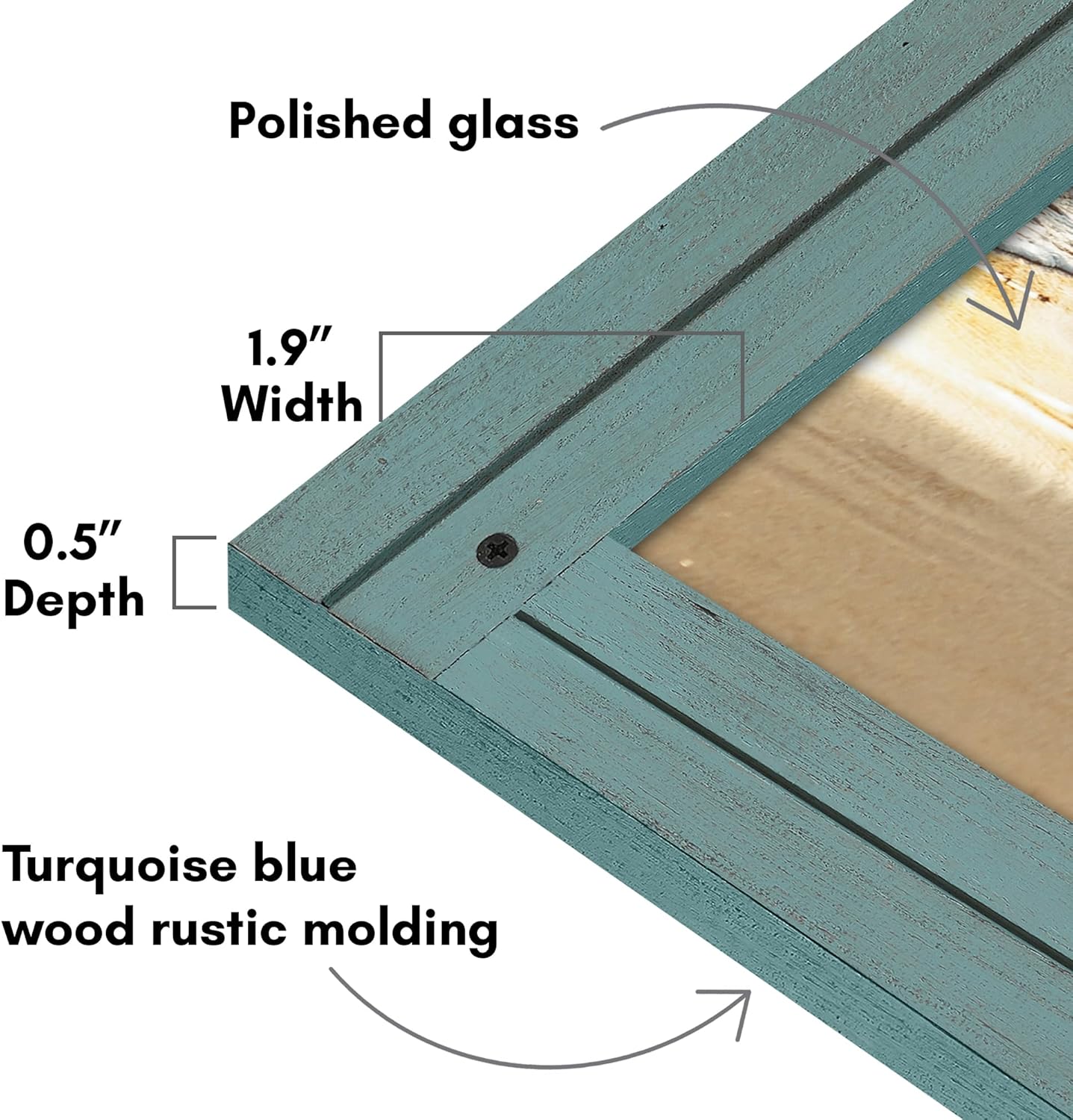 Americanflat 11x14 Picture Frame with Polished, Crystal Clear Glass - Hampton Collection - Distressed Wood Picture Frames for Vertical or Horizontal Wall Display - Turquoise Blue