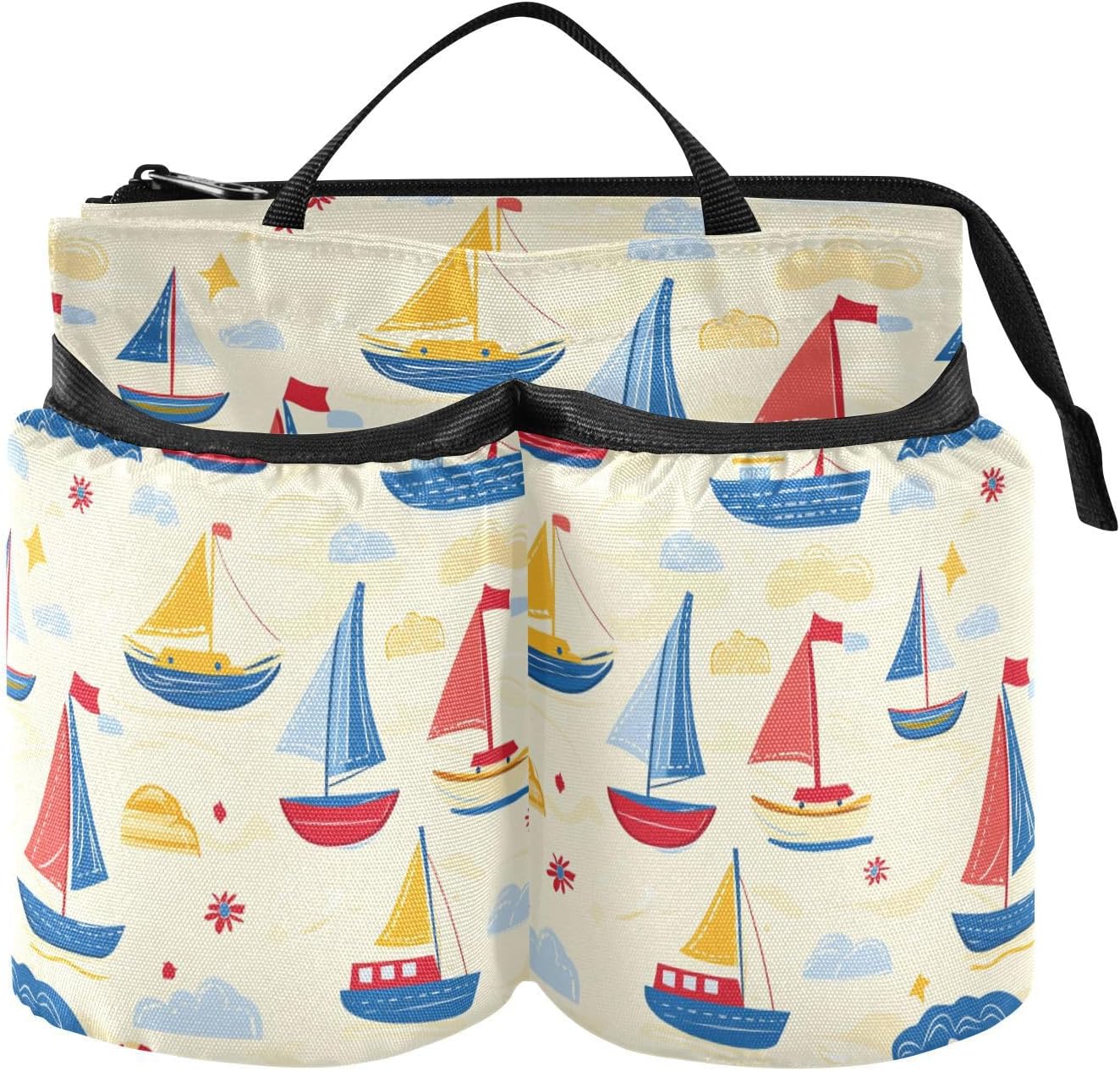 Cup Holder Suitcase Hands Free Cartoon Summer Boats Travel Accessories for Airplane Two Cup Holder for World Travelers