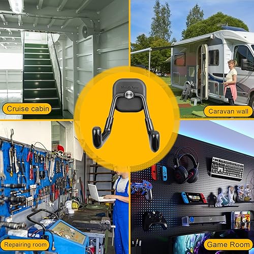 Miniatura 4 de 2 ganchos magnéticos grandes y resistentes con doble punta, ajuste universal para interiores y exteriores, ganchos organizadores de imanes fuertes