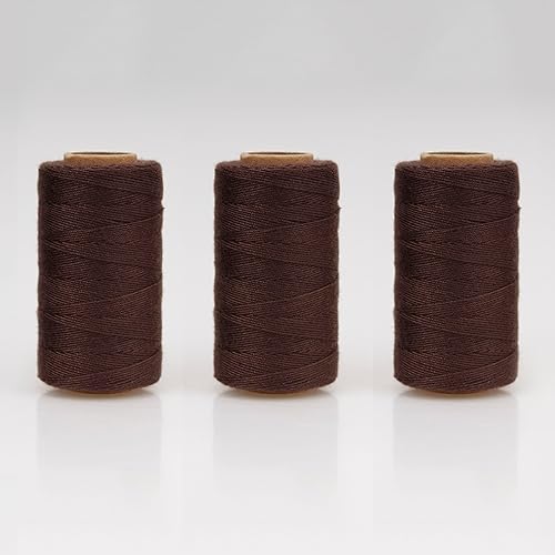 Miniatura 30 de Lusecarl Hilo de poliéster de 110 yardas cada carrete para extensiones de cabello, 3 rollos de hilos de coser para coser a mano, extensiones de Negro