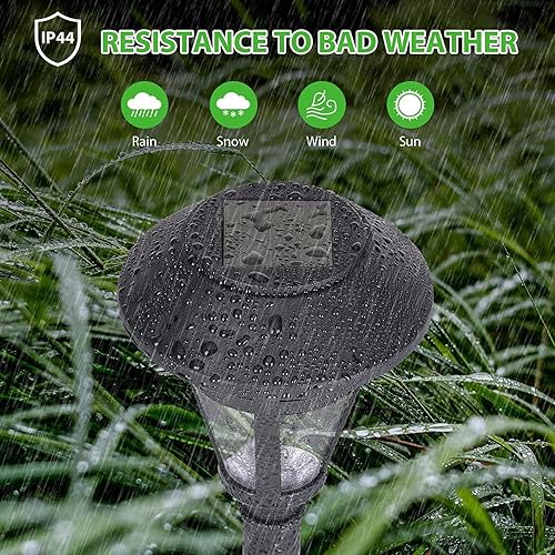 Miniatura 4 de TWINSLUXES - Paquete de 12 luces solares LED para senderosacerasjardínpatioexteriores, impermeables, encendido y apagado automático del atardecer al