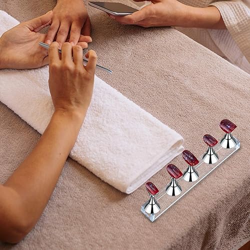 Miniatura 6 de Blulu 2 juegos de soporte de uñas para uñas acrílicas a presión, práctica de exhibición, soporte magnético para pintar uñas para uñas postizas