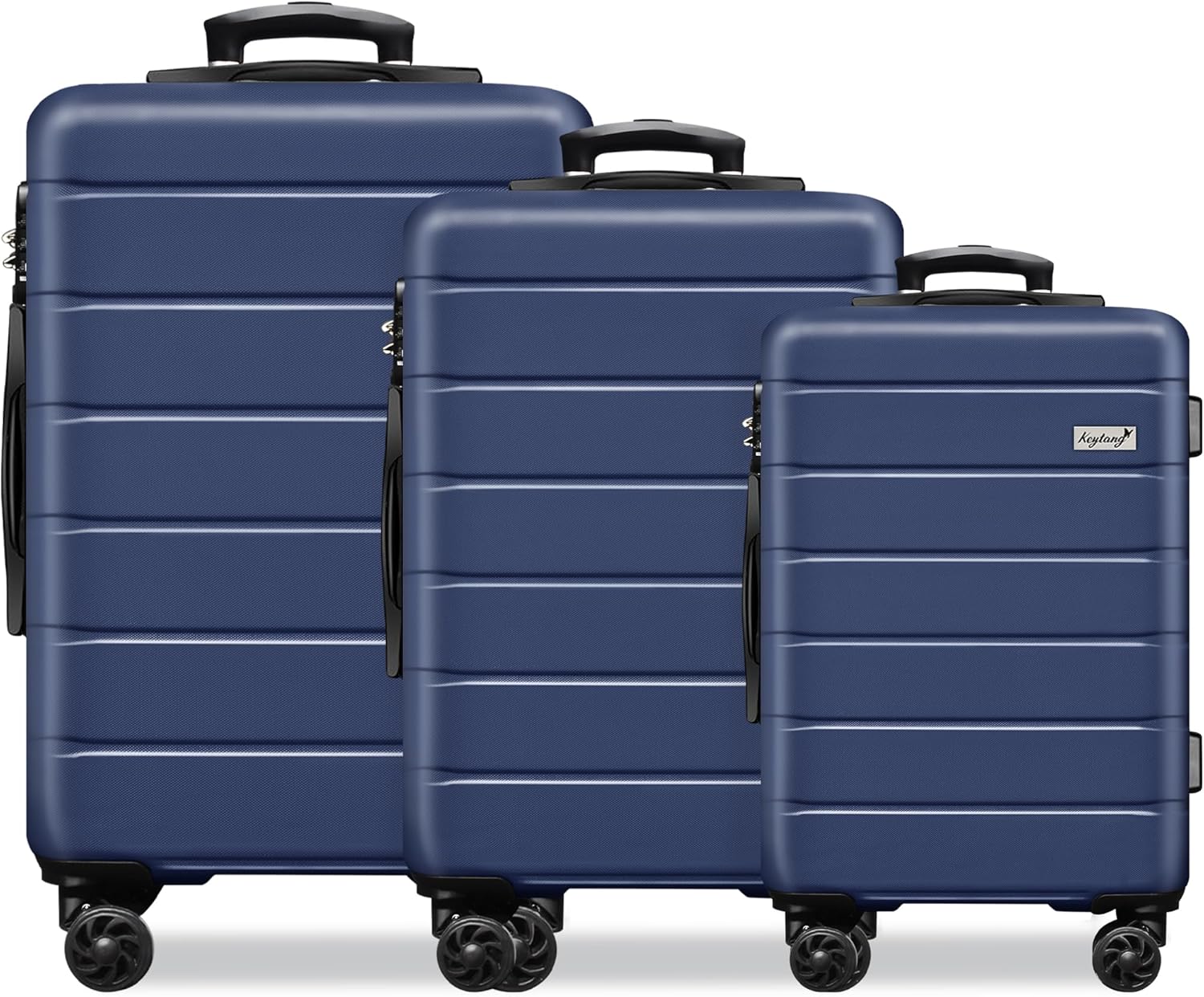 KEYTANG Hardside Expandable Luggage Spinner Wheels Luggage Suitcase W/TSA Lock, Navy Blue, 001-3pcs