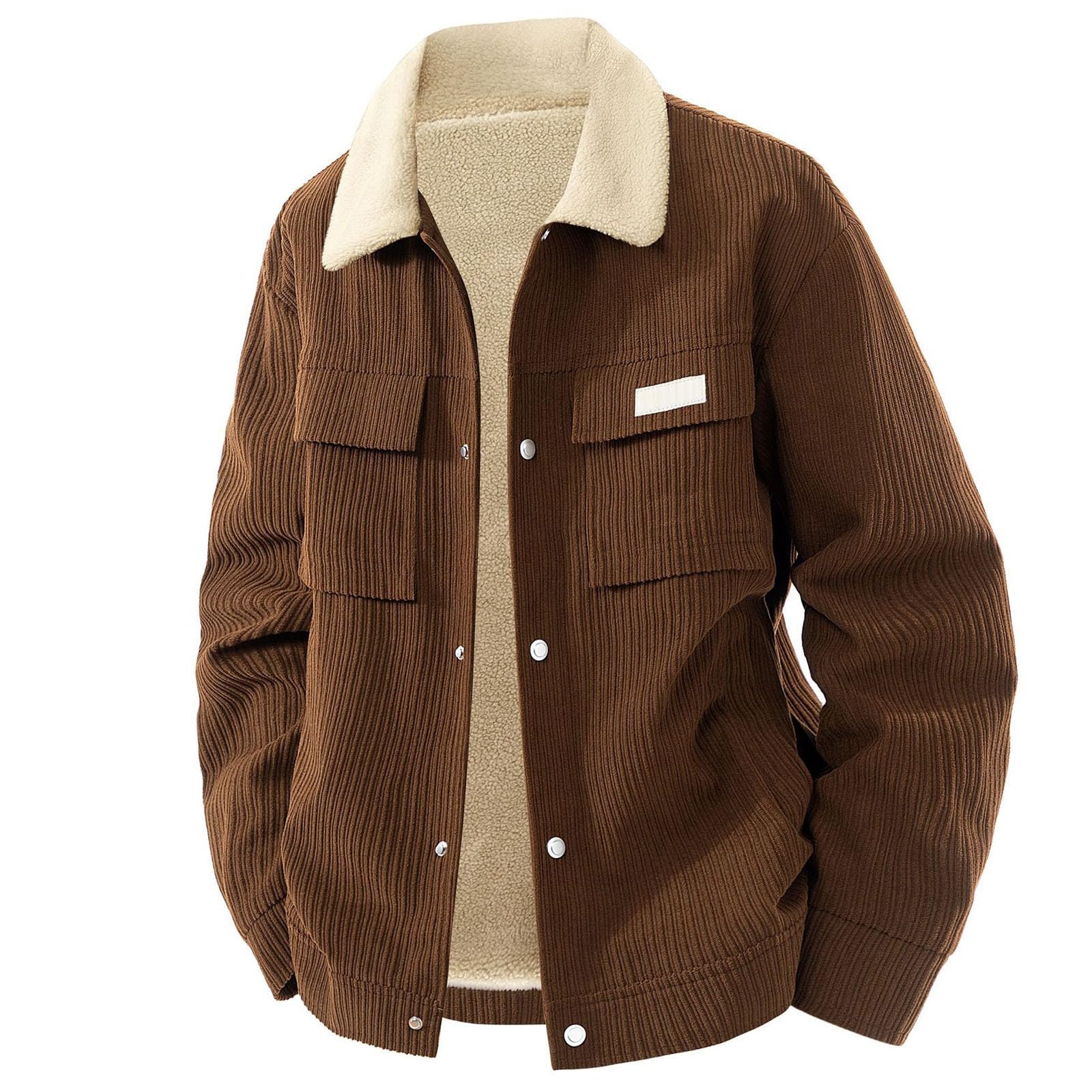 Generisch Giacca da baseball oversize in pile a coste da uomo