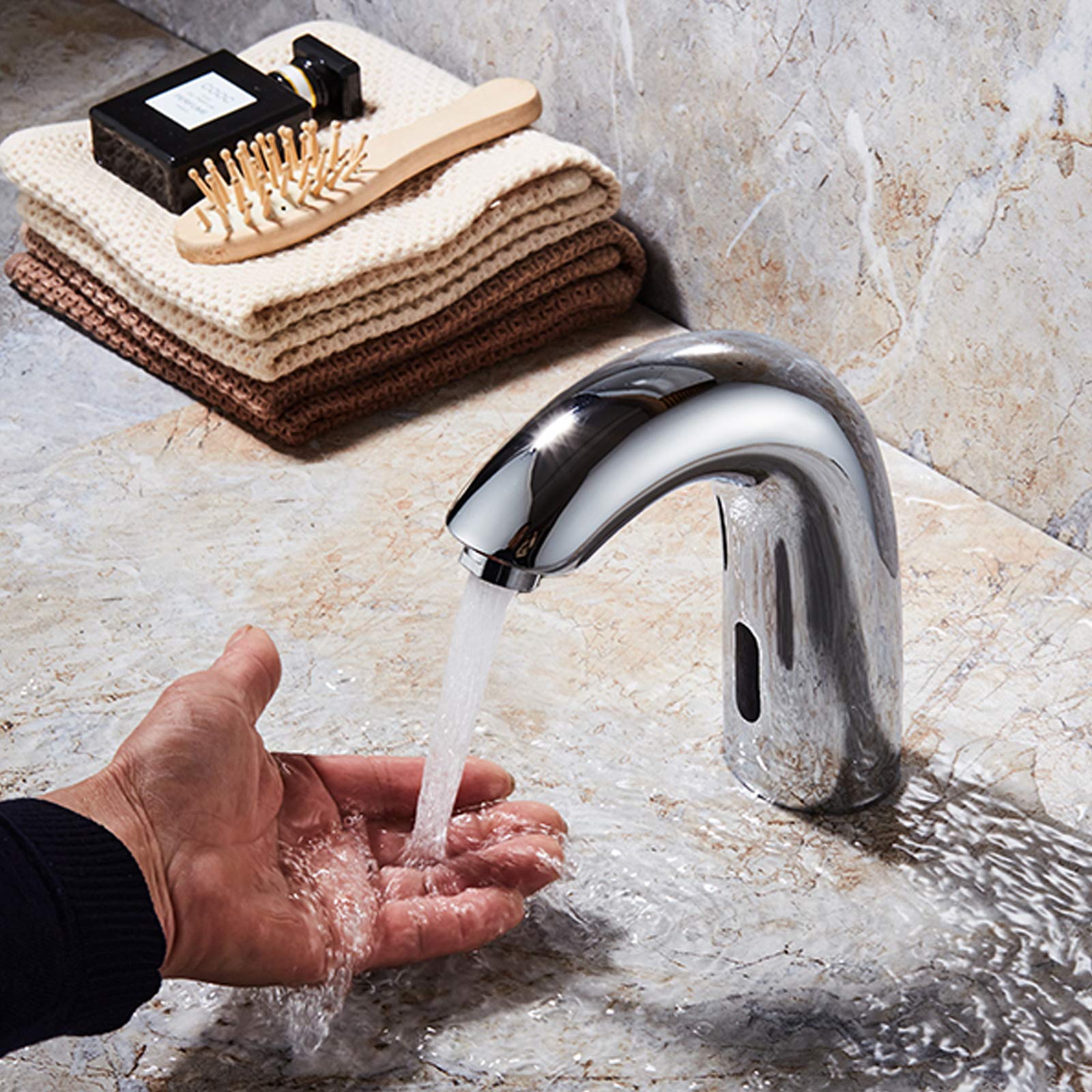 Ej.Life Rubinetto Intelligente Con Sensore A Infrarossi In Ottone A Risparmio Energetico Rubinetto Automatico Singolo Per Acqua Fredda Calda E Fredda Sotto Il Lavandino Per Il Bagno 78026175