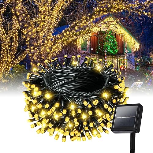 Miniatura 12 de Paquete de 2, luces solares de Navidad de 240 LED para exteriores, total 33.5 metros, tira de luces solares para exteriores, impermeables, luces