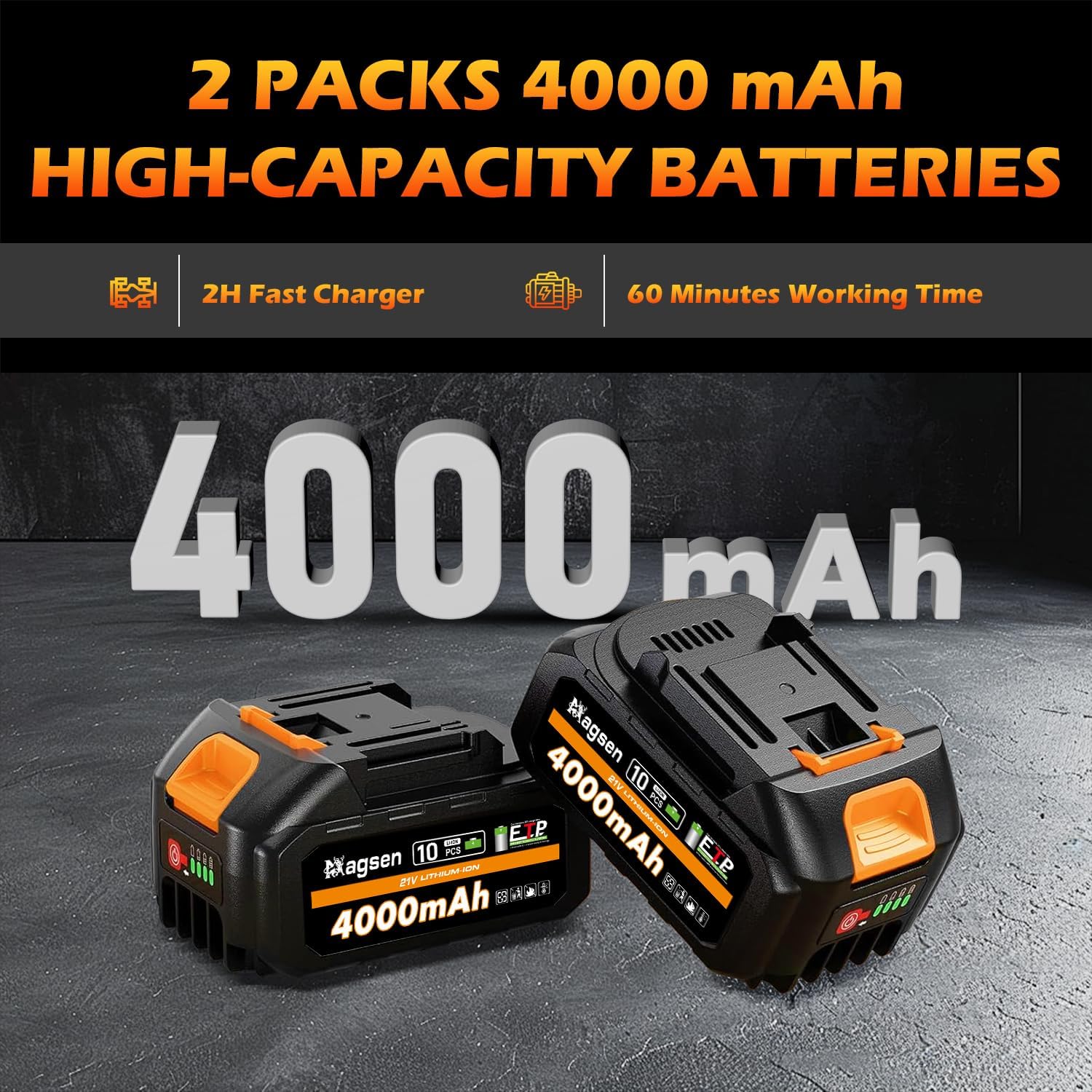 1000N.m/737Ft-lbs Brushless Impact Wrench,1/2" Cordless Impact Gun / 2x4.0Ah Battery & 6 Sockets, 3500RPM Power Electric Impact Driver for Car/DIY Furniture/Lawn Mower, Orange Toolbox