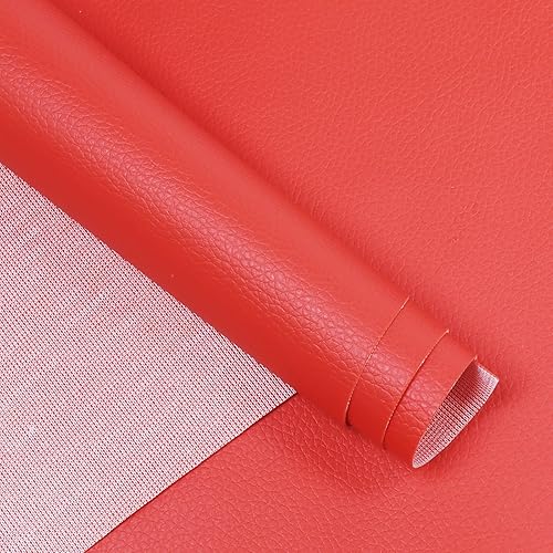 Miniatura 2 de Tela marina de vinilo de cuero sintético, almohadillas interiores de repuesto para barcos y techos, más suave y duradera (108 x 55 pulgadas, rojo)