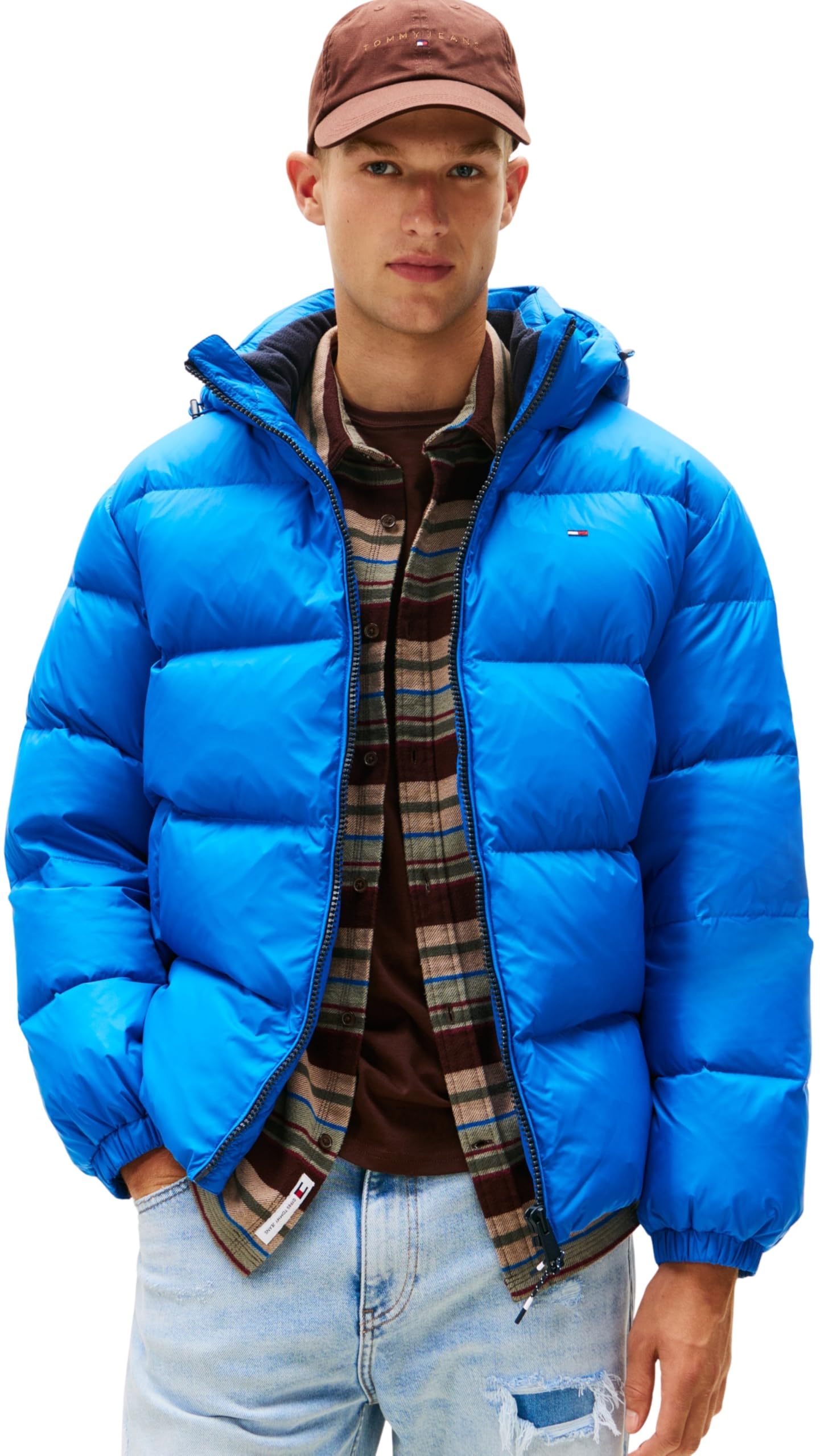 Tommy Jeans Men's Blue (Vibrant Indigo) ’S Warm Essential Down Puffer Jacket, 3XL