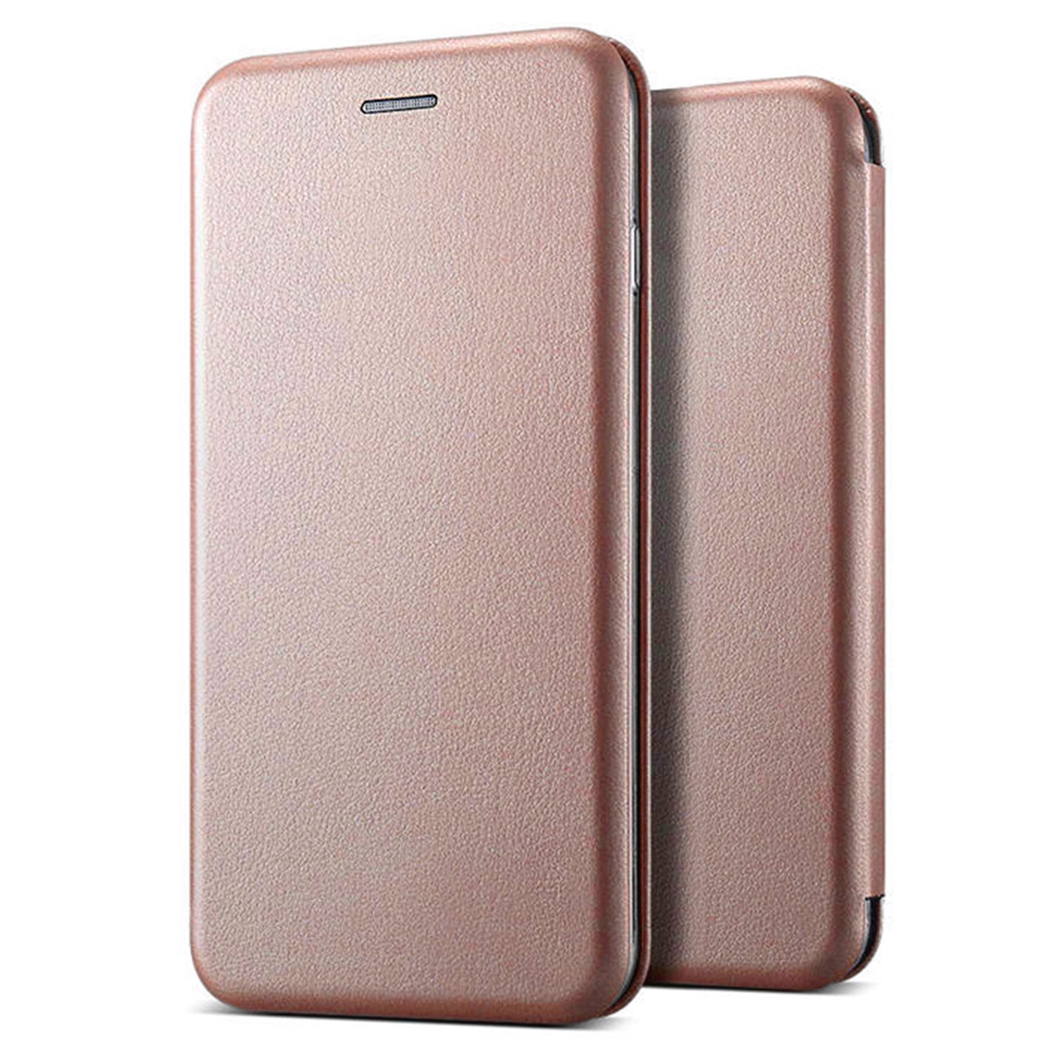 Microsonic Samsung Galaxy S10 Kılıf Ultra Slim Leather Design Flip Cover Rose Gold