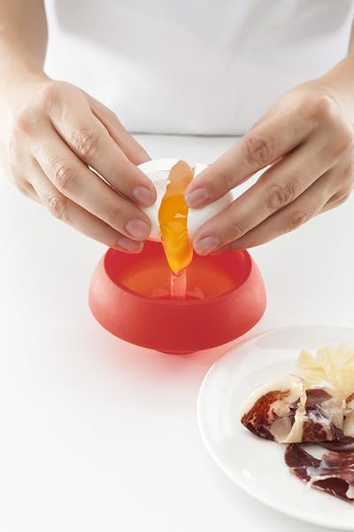 Lékué Molde Cocedor de huevos para microondas y baño maría, silicona platino Translúcido, Cilíndrico - 2