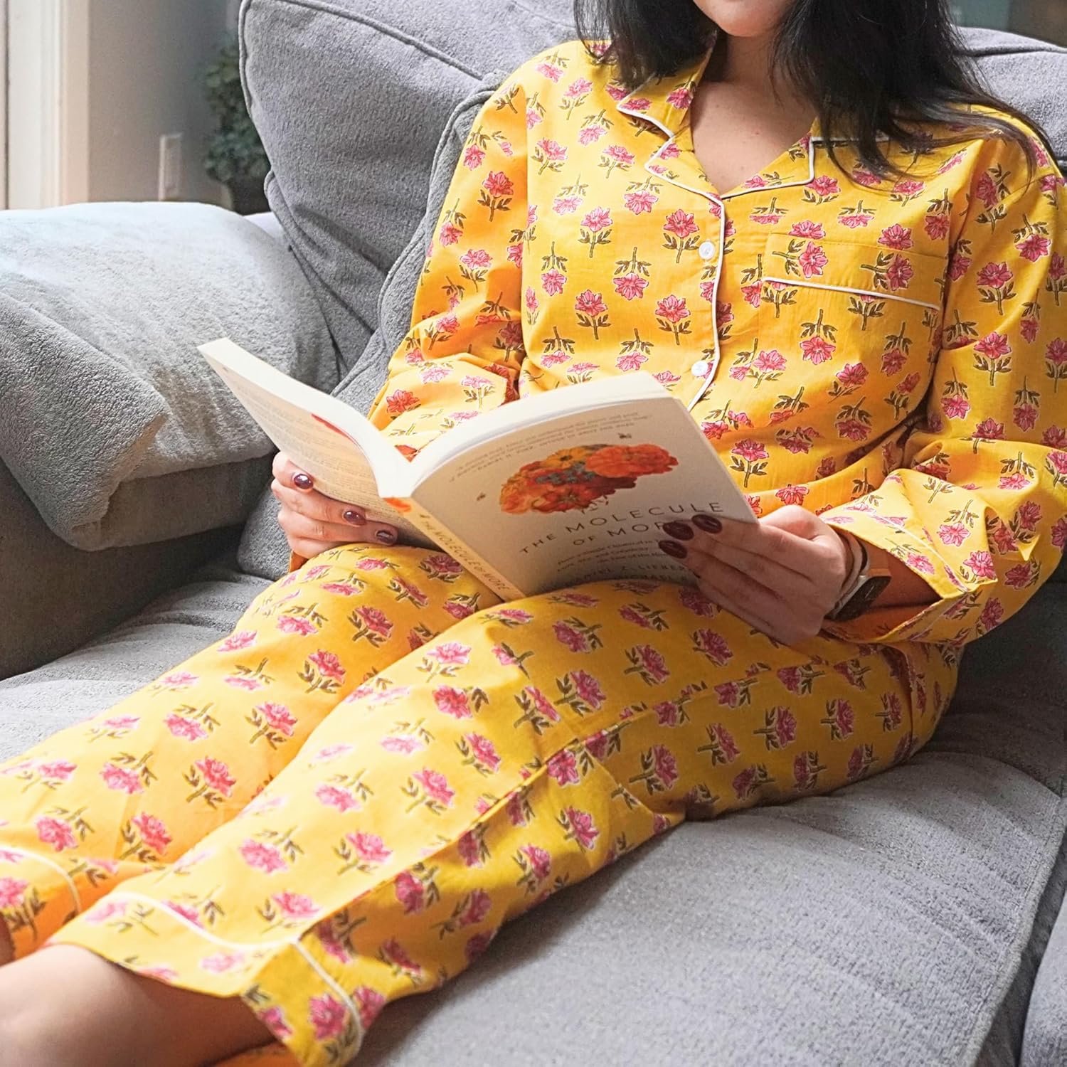 Huar Cotton Pajamas for Women - Luxurious Cotton Womens Pajama Sets - Comfortable Christmas PJ Set, Breathable & Light Pjs - Image 5