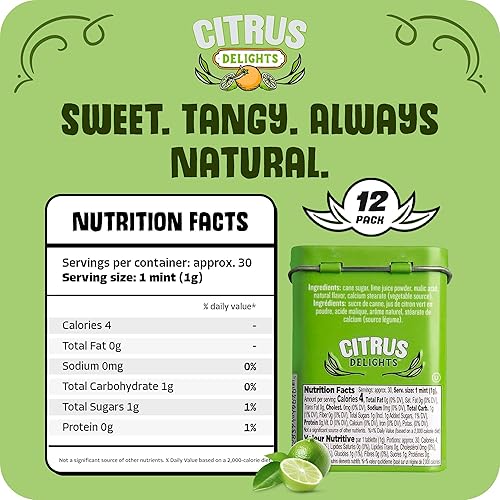 Miniatura 2 de Citrus Delights Key Lime Candy  30 unidades (paquete de 12)  Pastillas de caramelo duro de cítricos naturales  Vegano, sin gluten, certificado