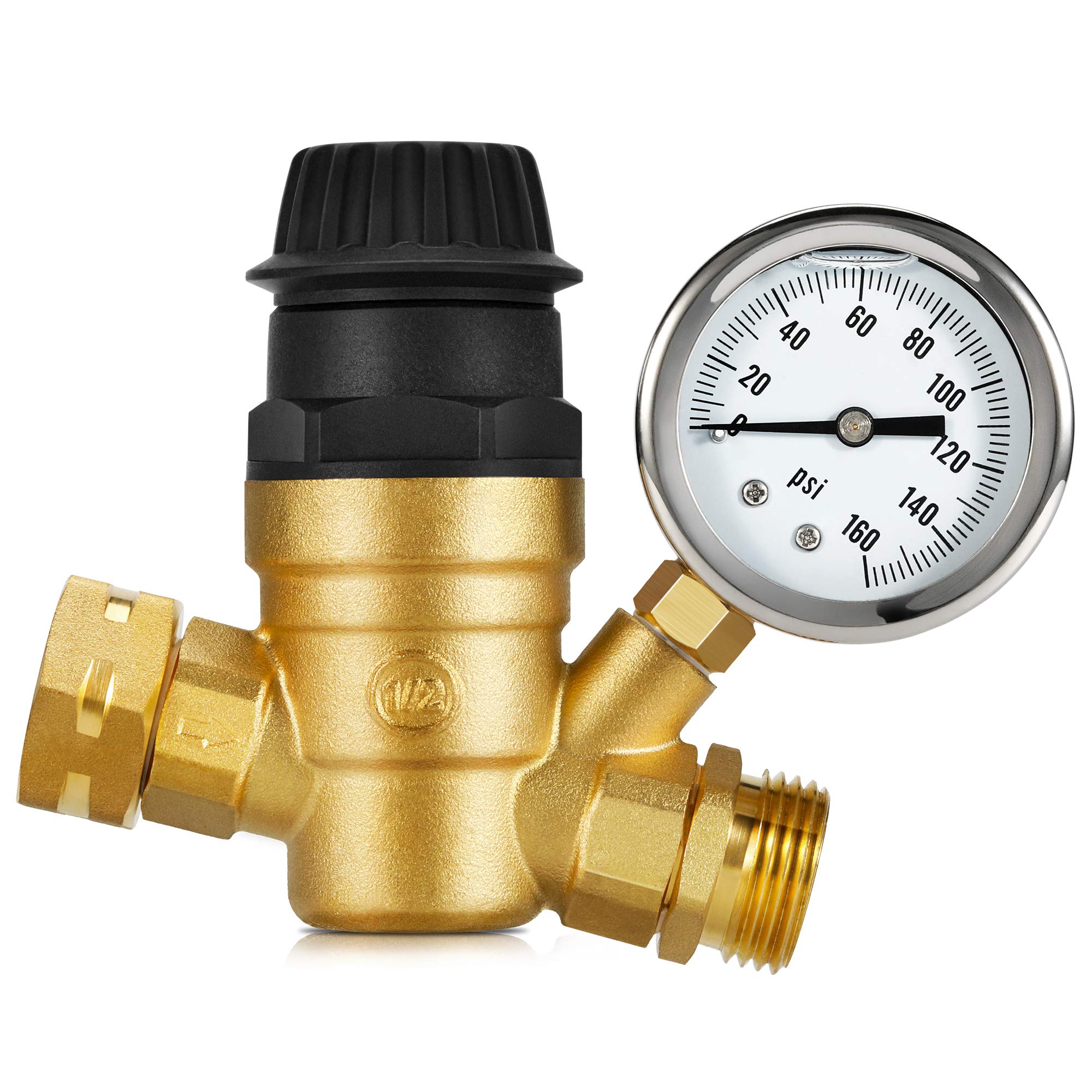 Buy Kohree RV Water Pressure Regulator Handle Adjustable with Gauge
