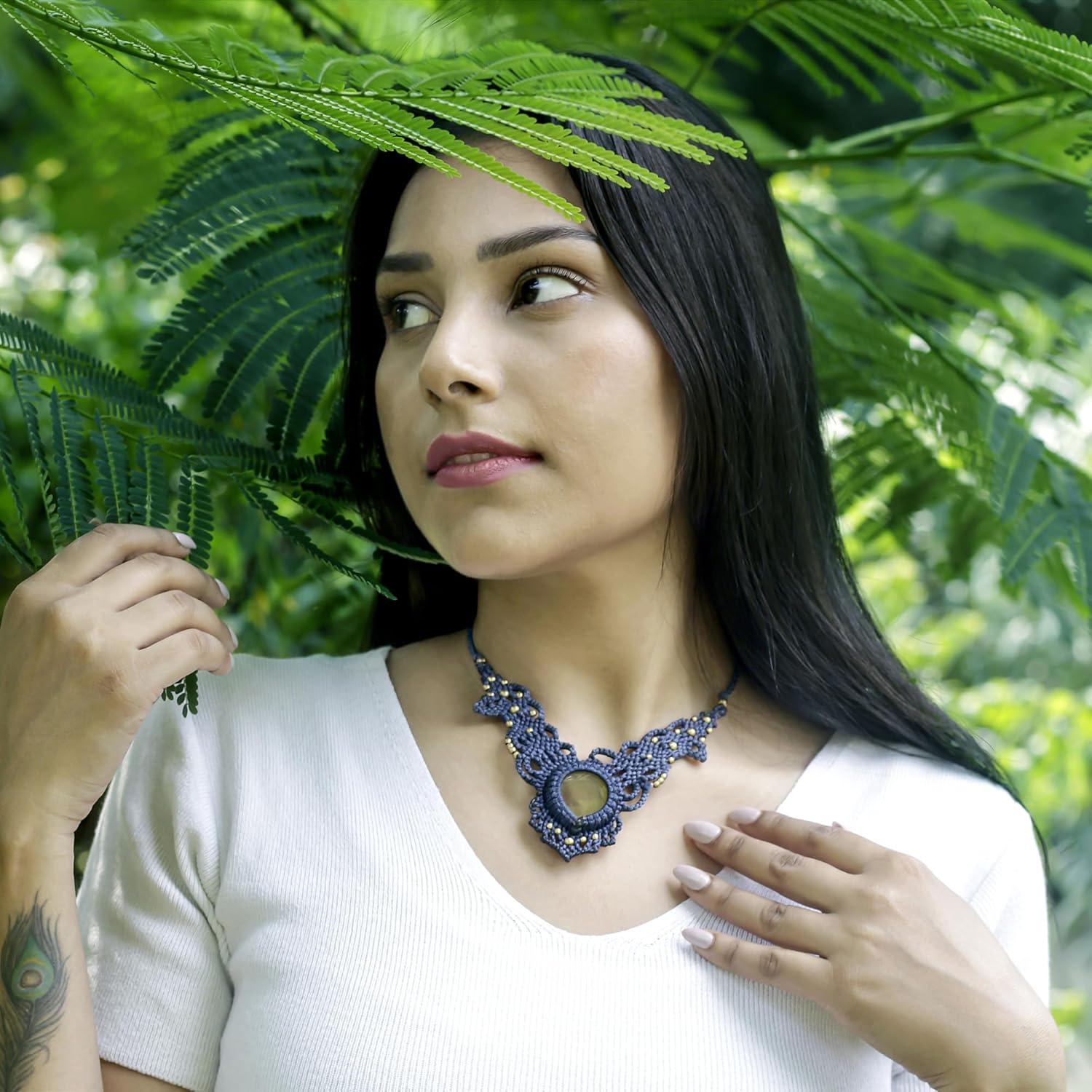 AYANA Carnelian Handmade Macrame Necklace for Women | Adjustable Healing Crystal Pendant | Handcrafted Bohemian Macramé Jewelry with Ethically Sourced Gemstones | Women's Traditional Ethnic Jewelry