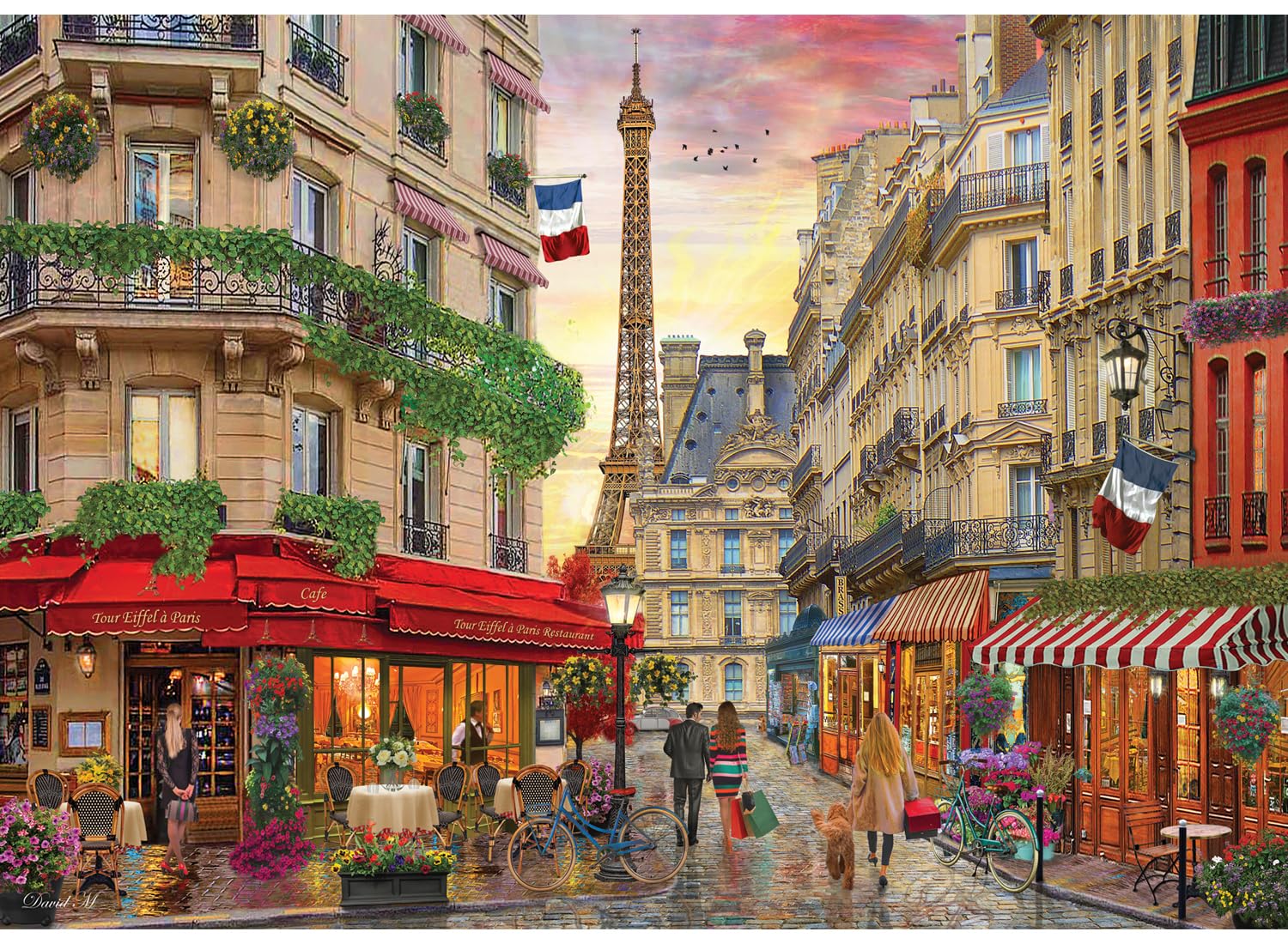 Amazon.com: Anatolian Puzzle -Cafe Eiffel 1500 Piece Jigsaw Puzzle