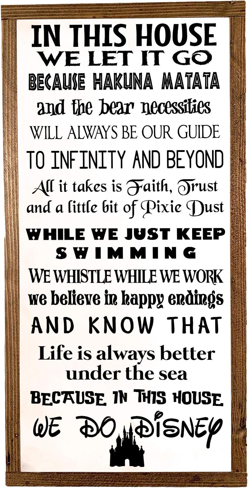 IN THIS HOUSE WE DO DISNEY | DISNEY FAMILY | DISNEY SIGN | DISNEY DECORATION | 12"x24"