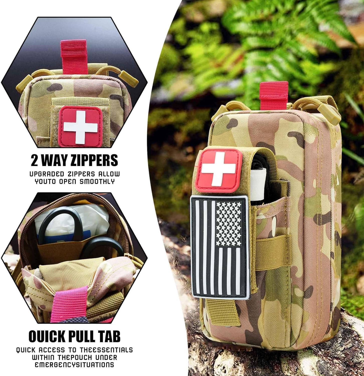 Tactical Ifak Trauma Kit Emergency First Aid Stop The Bleed Ifak Refill, Ifak Med Kit Trauma Refill Military Medical Supplies Kit Pack for Duty Belt