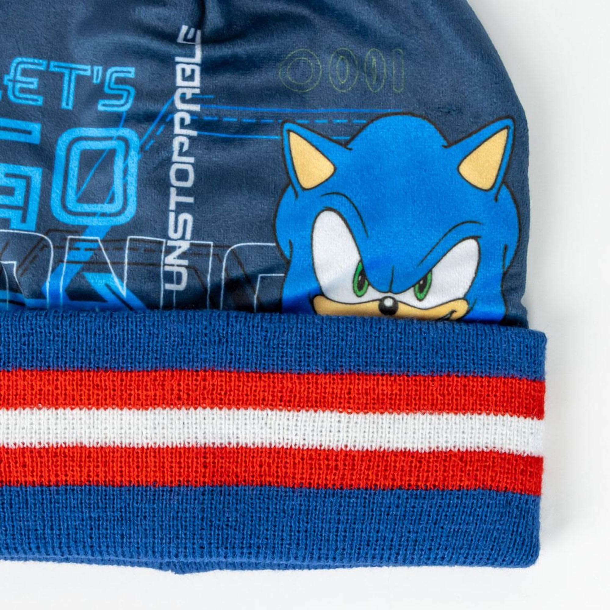 CERDÁ Life'S Little Moments | Conjunto Gorro, Guntes y Braga Sonic Cómodo y Práctico Ideal para el día a día - Gorro Guantes y Braga Pack Completo Sonic
