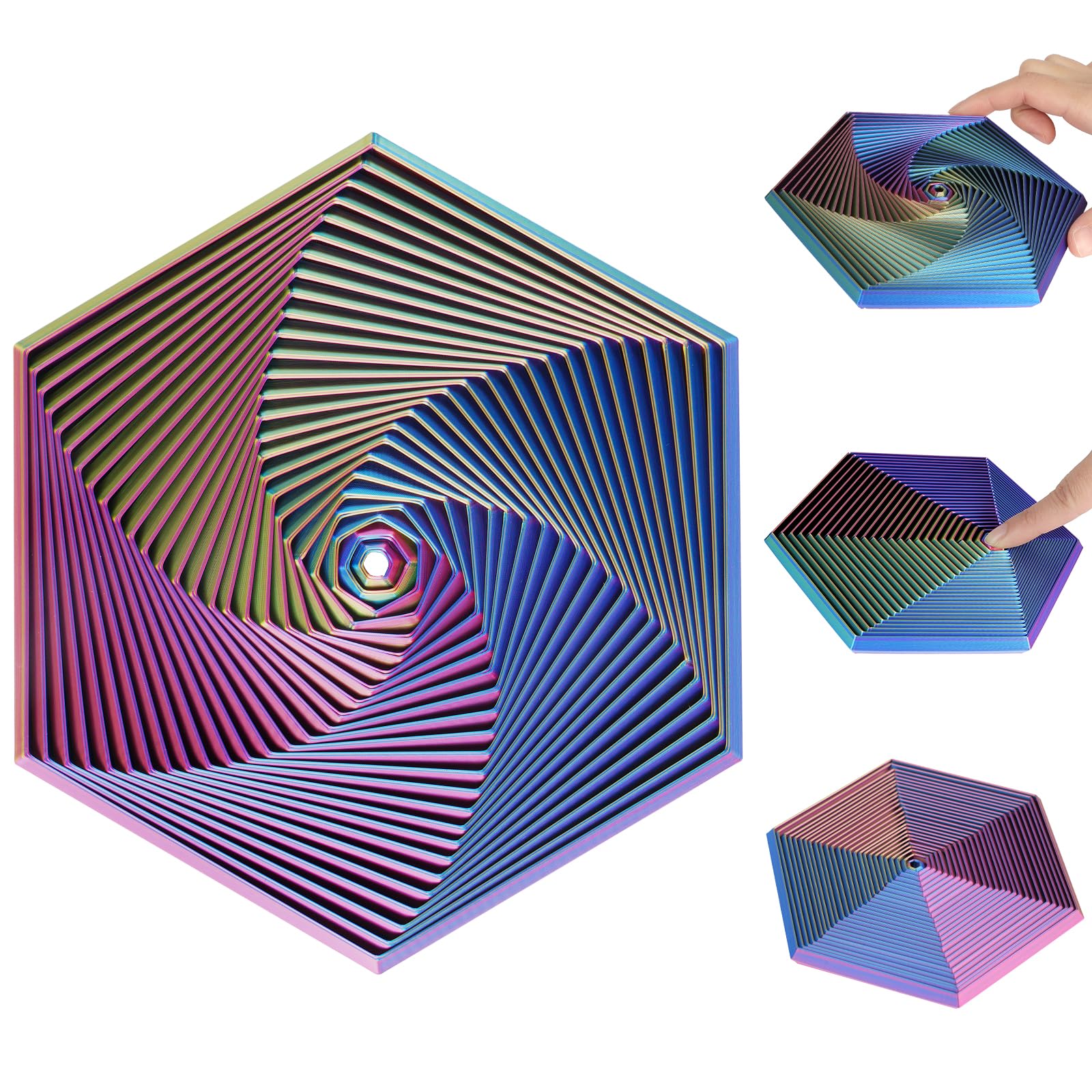 Ainiv Fractal Fidget Hexagon Toy, 3D Printing Hexagon Spiral Fidget Toys