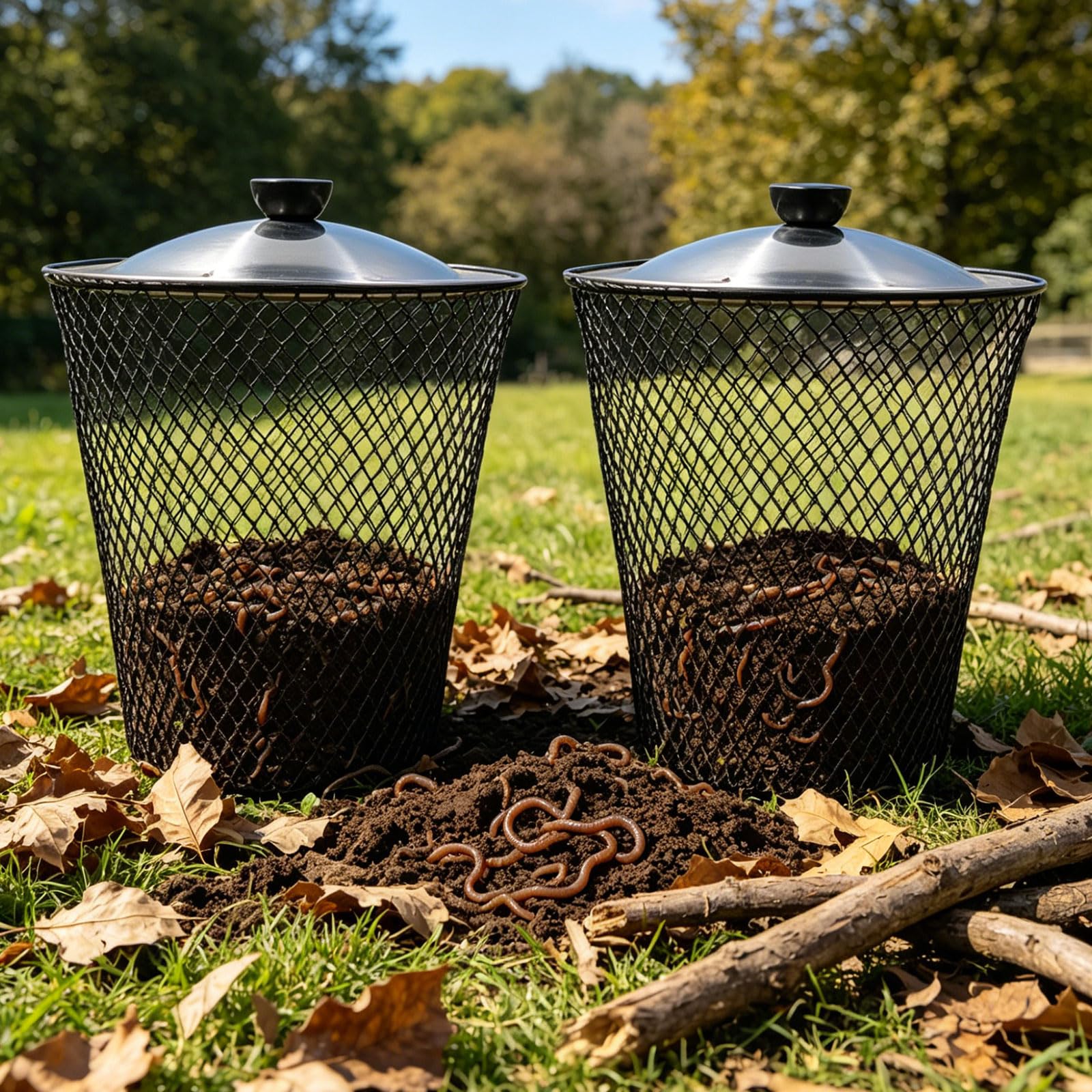 2 Cajas de compostaje de lombrices enterradas de Resistencia | Compostaje natural y mejora de la tierra elevada, producción de nutrientes orgánicos para crecimiento de plantas