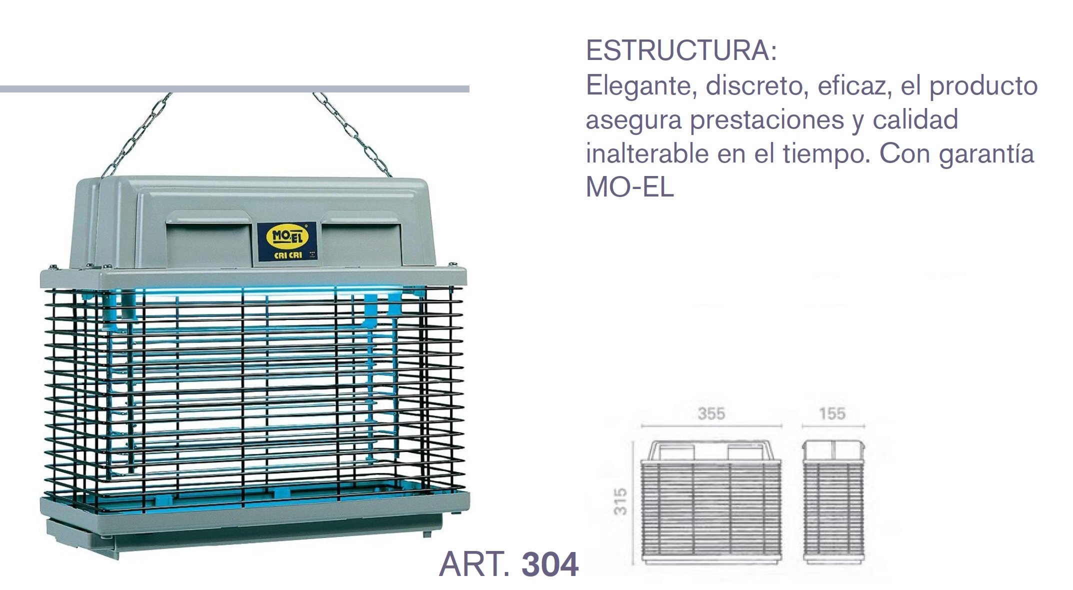 MO-EL - Insecticida electroinsecticida de descarga 15 W 230 V/50 Hz IMQ