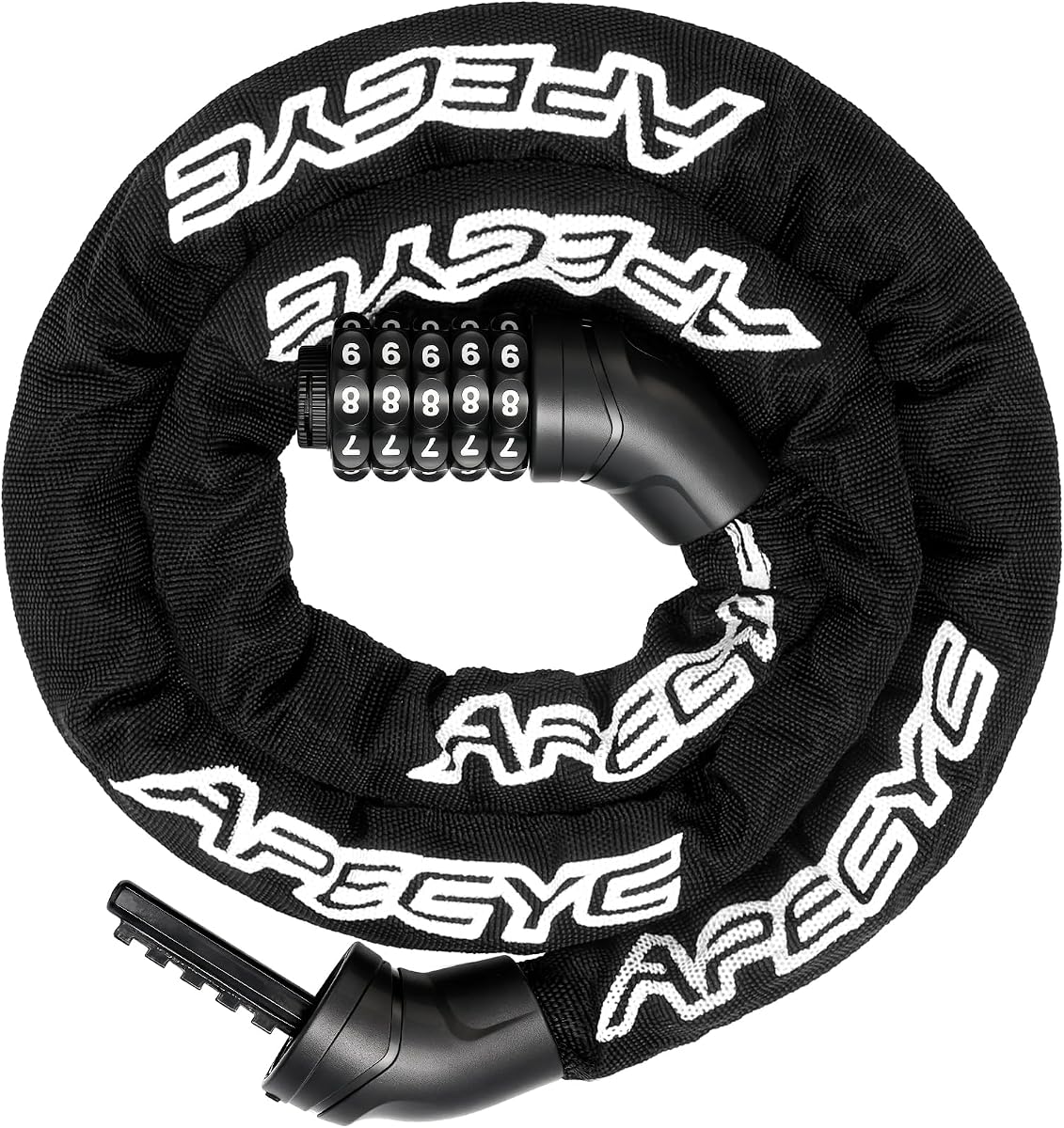 Candado para bicicleta, candado de cadena combinado de 5 dígitos antirrobo resistente de 3/4/5/6 pies | Candado de bicicleta con combinación reiniciable, candado de cadena de seguridad largo y sin llave para bicicletas eléctricas, scooters, portabicicletas, desplazamientos y actividades al aire libre