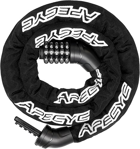 Miniatura 9 de Cerradura de cadena para bicicleta de alta resistencia – Cerradura antirrobo de bicicleta de combinación de 5 dígitos, eslabones cuadrados