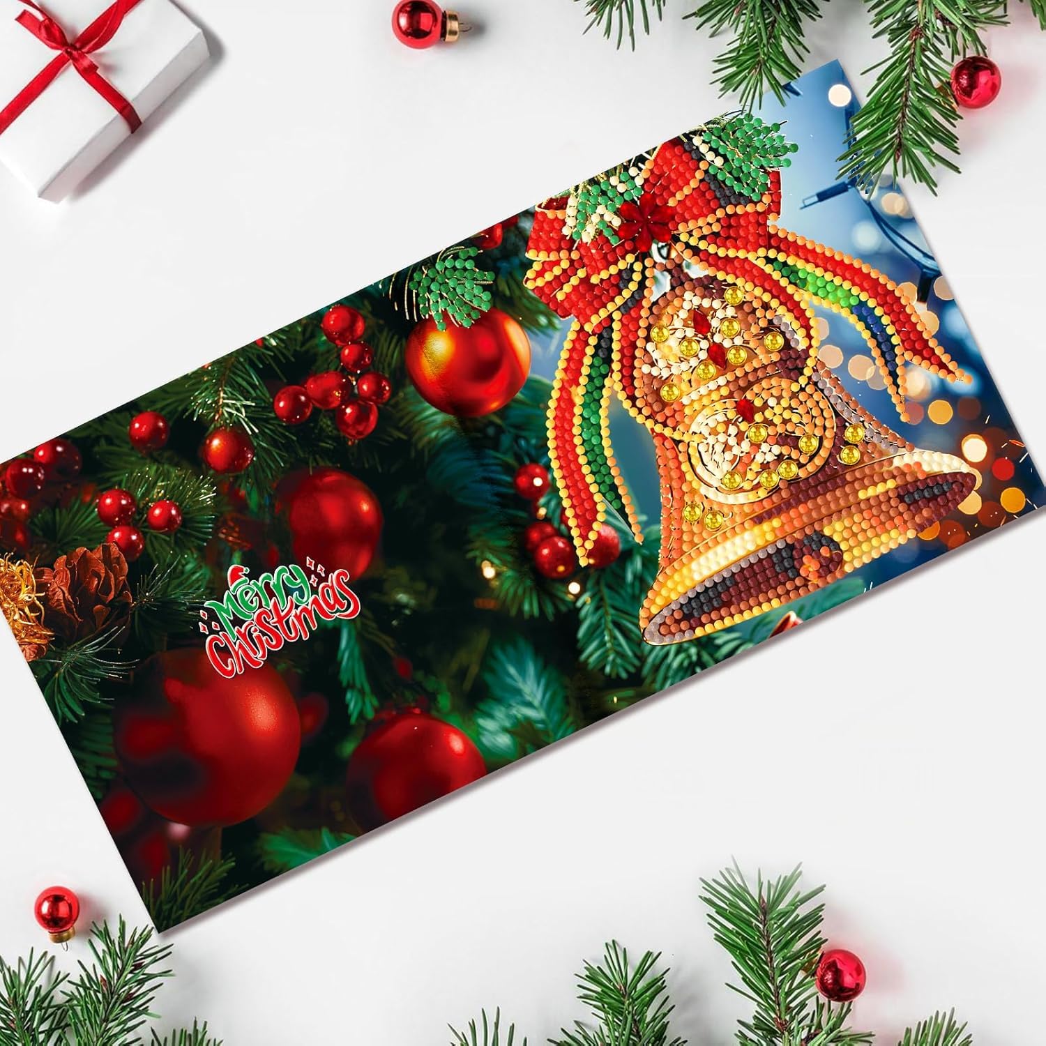 Syntego 12pcs Diamond Painting Christmas Greetings Cards, Multicolor, 15cm x 15cm - Image 3