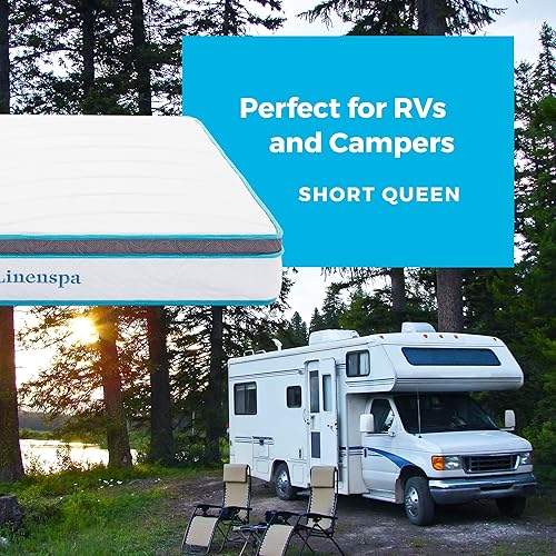 Miniatura 50 de Linenspa - Colchón híbrido de 8 pulgadas de espuma viscoelástica y resortes internos, de sensación de media a firme, tamaño matrimonial, color blanco