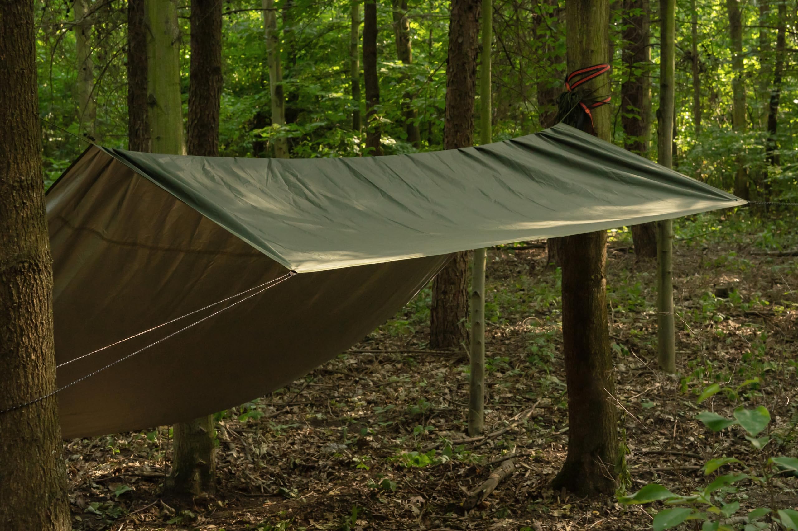 Badger Outdoor X-Rain Tarp Olive 3m x 3m, Tarp, plandeka namiotowa, ultralekka, wodoodporna, markiza plażowa, plandeka kempingowa, przeciwdeszczowa na zewnątrz, akcesoria namiotowe