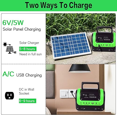 Miniatura 6 de Generador solar con panel, generadores de energía solar, estación de energía portátil con linterna, fuente de alimentación de emergencia para uso