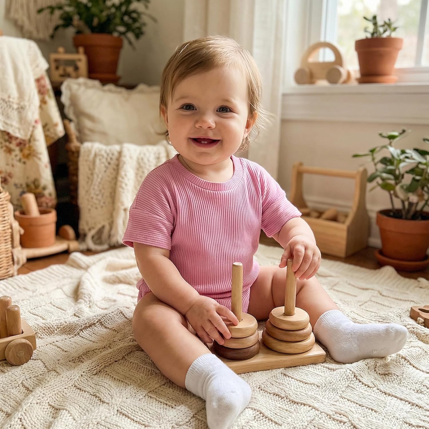 Merqwadd Baby Summer Bubble Romper Infant Boy Girl Short Sleeve Onesie Oversize Cotton T-shirt Bodysuit Top - Image 2