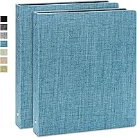 Vista 1 de Vienrose Carpeta de 3 Anillos de 1 Pulgada con Anillos Redondos con Cubierta de Tela de Lino, Se Adapta a Papel de 8.5 x 11 Pulgadas, Organizador