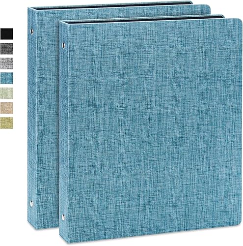 Vienrose Carpeta de 3 Anillos de 1 Pulgada con Anillos Redondos con Cubierta de Tela de Lino, Se Adapta a Papel de 8.5 x 11 Pulgadas, Organizador