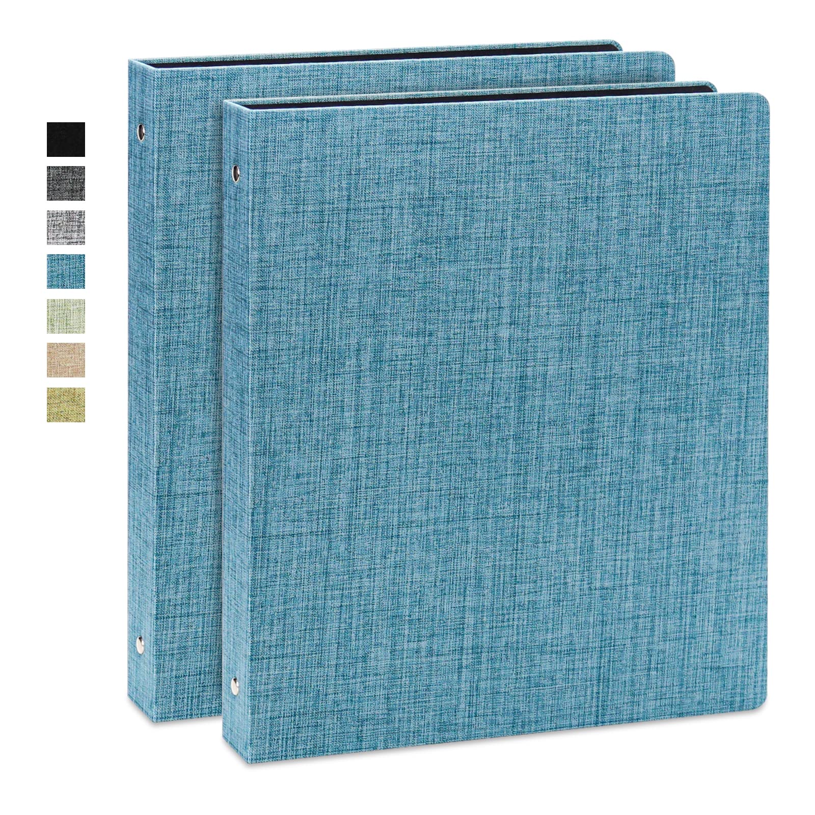 Vienrose 3 Ring Binder 1 Inch Round Rings with Linen Fabric Cover, Fits 8.5 x 11 Inch Paper, Durable Organizer for School, Office, Home, Recipes (2