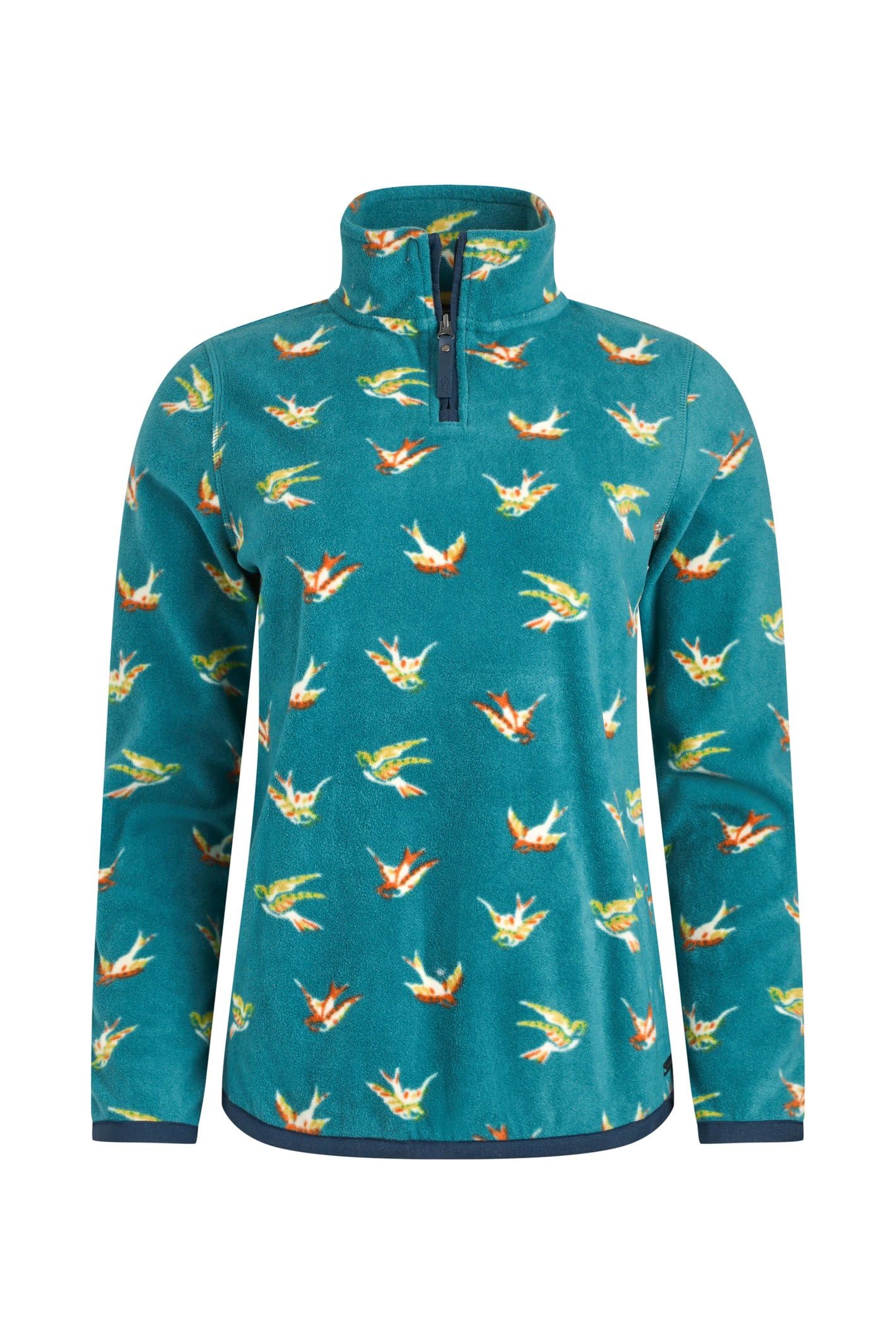 Weird Fish Reena 1/4 Zip Printed Microfleece - Pale Blue - Size 18