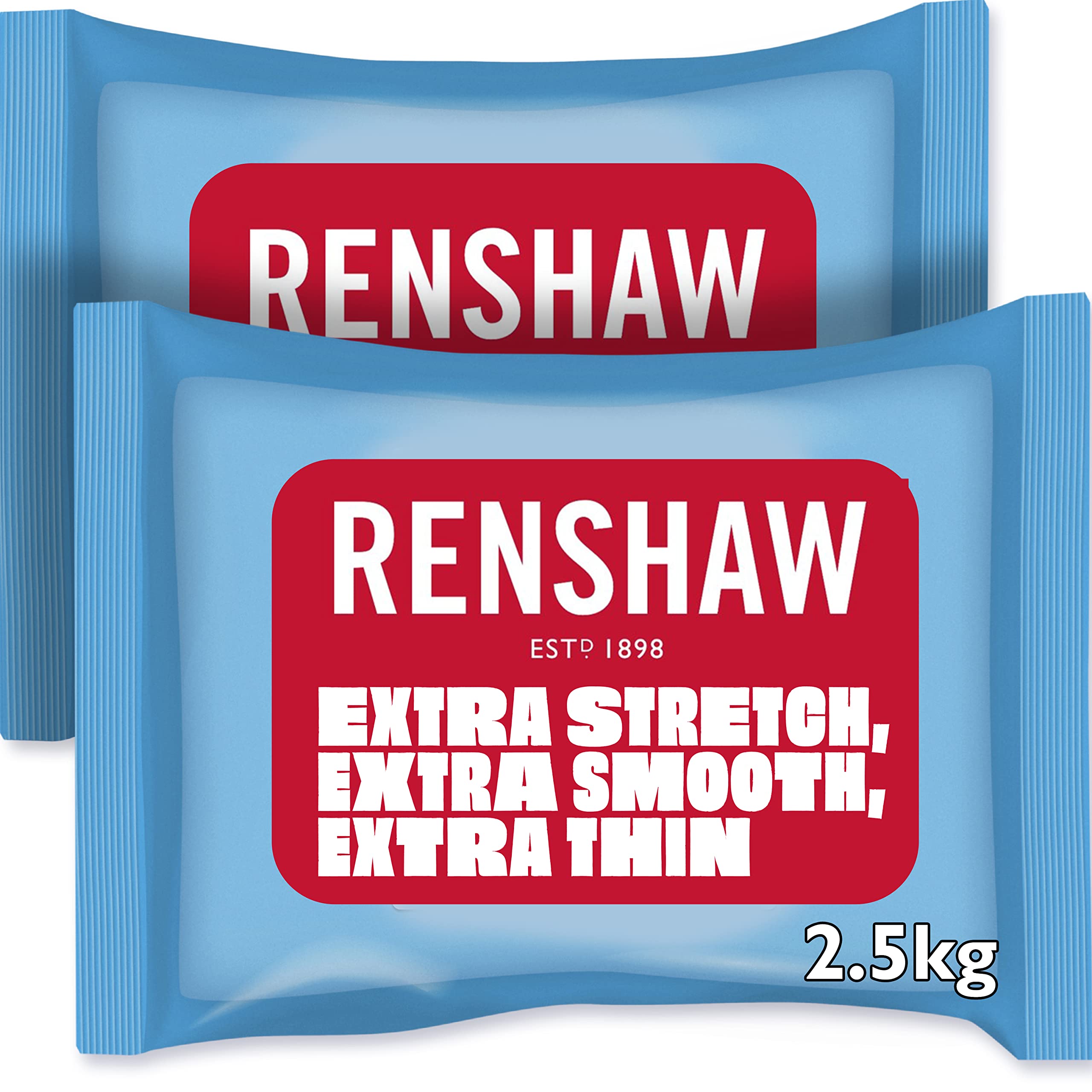 RenshawExtra Stretch, Smooth & Thin Fondant Icing - White, 2.5 kg (Pack of 2)